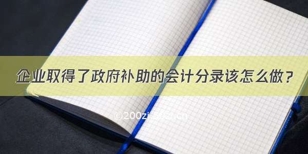 企业取得了政府补助的会计分录该怎么做？