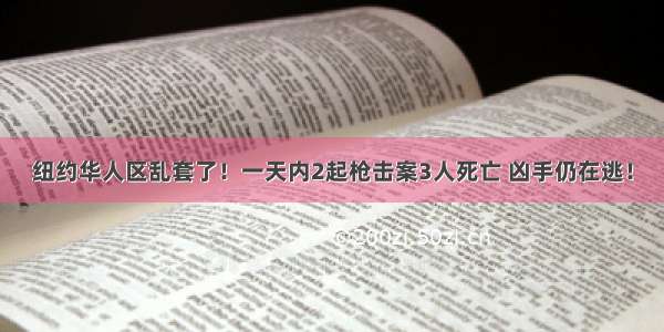 纽约华人区乱套了！一天内2起枪击案3人死亡 凶手仍在逃！