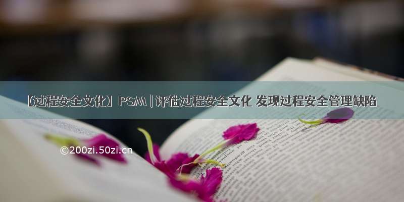 【过程安全文化】PSM | 评估过程安全文化 发现过程安全管理缺陷