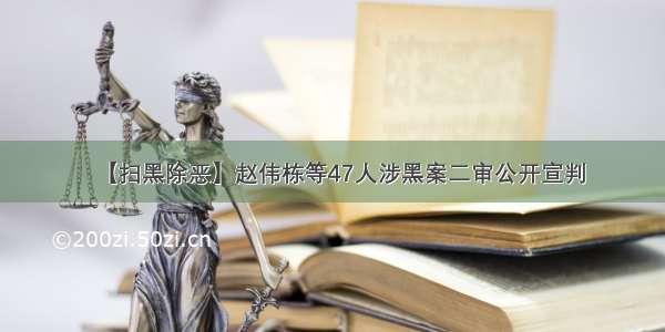 【扫黑除恶】赵伟栋等47人涉黑案二审公开宣判