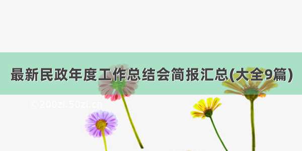 最新民政年度工作总结会简报汇总(大全9篇)