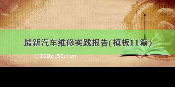 最新汽车维修实践报告(模板11篇)