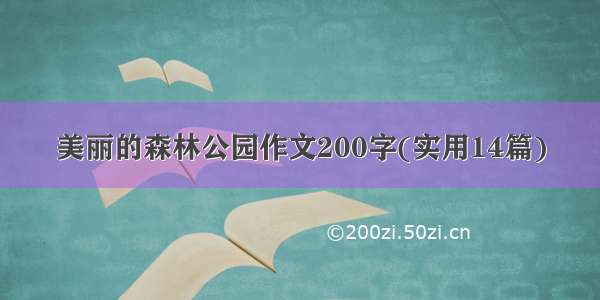 美丽的森林公园作文200字(实用14篇)