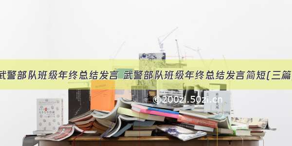 武警部队班级年终总结发言 武警部队班级年终总结发言简短(三篇)