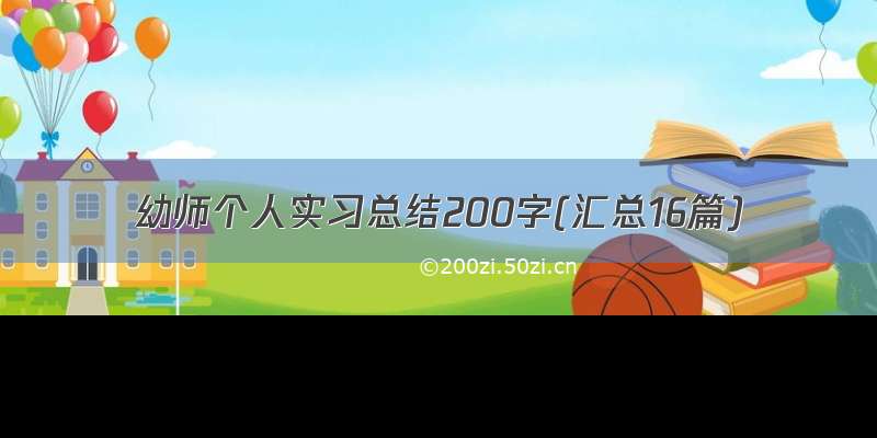 幼师个人实习总结200字(汇总16篇)