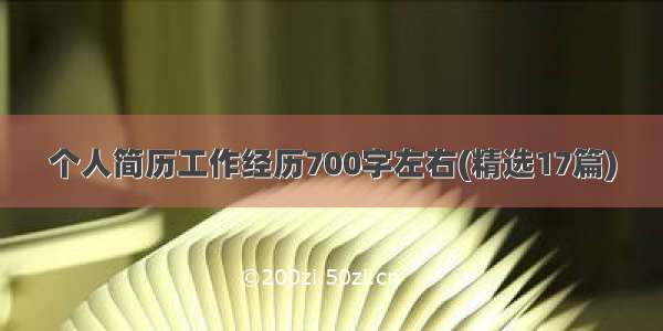 个人简历工作经历700字左右(精选17篇)