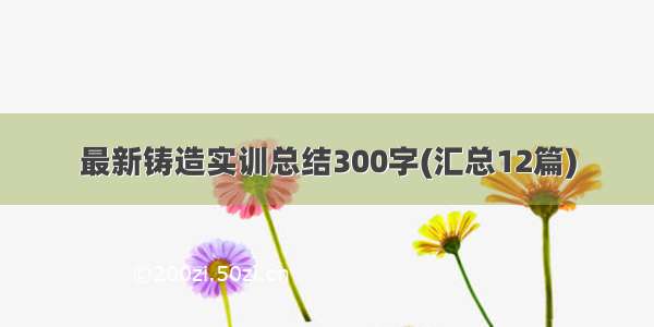 最新铸造实训总结300字(汇总12篇)