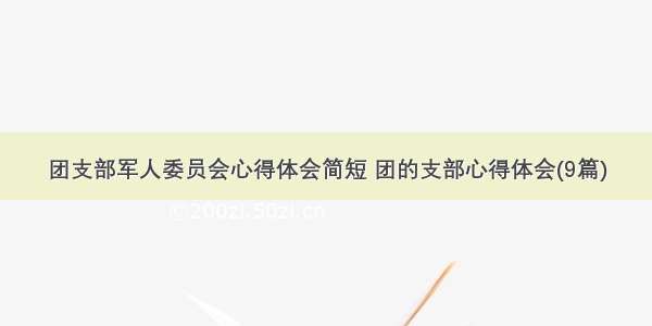 团支部军人委员会心得体会简短 团的支部心得体会(9篇)