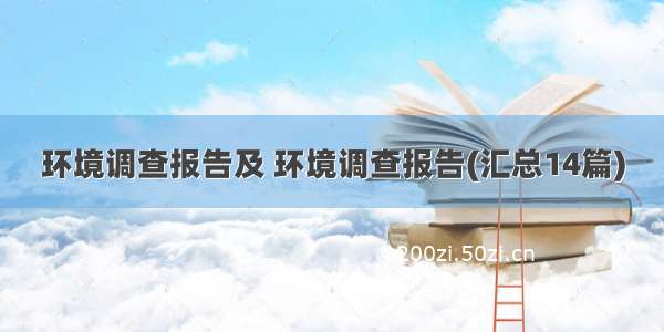 环境调查报告及 环境调查报告(汇总14篇)