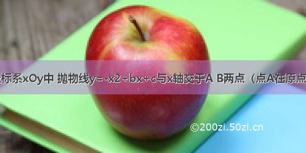 在平面直角坐标系xOy中 抛物线y=-x2+bx+c与x轴交于A B两点（点A在原点的左侧 点B在