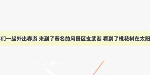 小丽和同学们一起外出春游 来到了著名的风景区玄武湖 看到了桃花树在太阳光下的影子