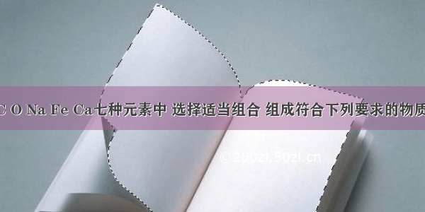 从N H C O Na Fe Ca七种元素中 选择适当组合 组成符合下列要求的物质 并用化