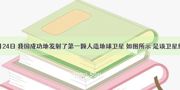 1970年4月24日 我国成功地发射了第一颗人造地球卫星 如图所示 是该卫星绕地球运行