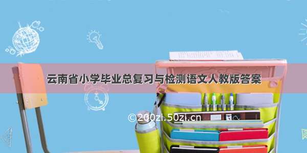 云南省小学毕业总复习与检测语文人教版答案