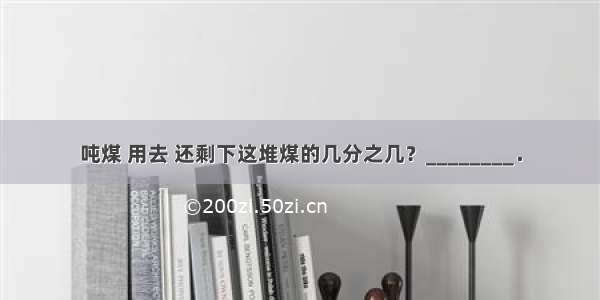 吨煤 用去 还剩下这堆煤的几分之几？________．