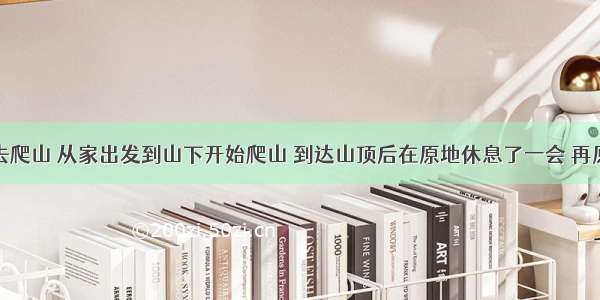 小明周末去爬山 从家出发到山下开始爬山 到达山顶后在原地休息了一会 再原路返回下