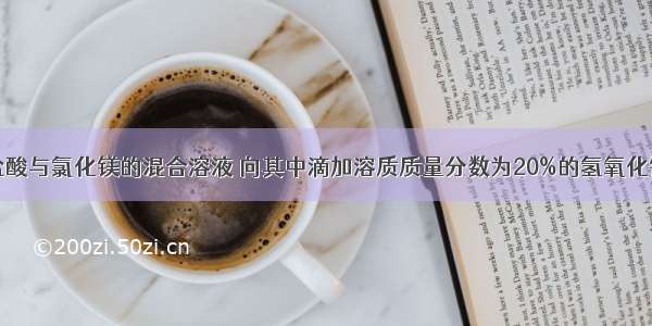 今有50?g盐酸与氯化镁的混合溶液 向其中滴加溶质质量分数为20%的氢氧化钠溶液 所加