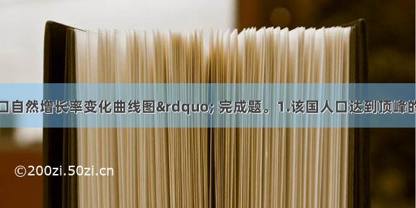 读&ldquo;某国人口自然增长率变化曲线图&rdquo; 完成题。1.该国人口达到顶峰的时期为A.①B.②C.