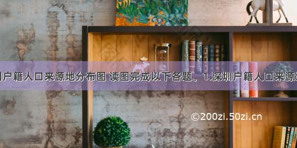 该图为深圳户籍人口来源地分布图 读图完成以下各题。1.深圳户籍人口来源地中 第二圈