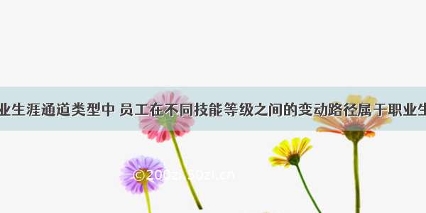 在典型的职业生涯通道类型中 员工在不同技能等级之间的变动路径属于职业生涯通道中的