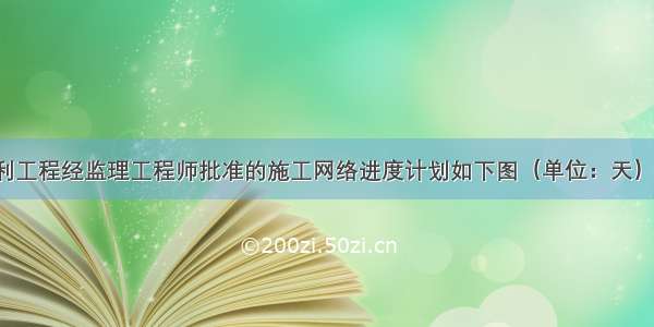 背景：某水利工程经监理工程师批准的施工网络进度计划如下图（单位：天）。合同约定：