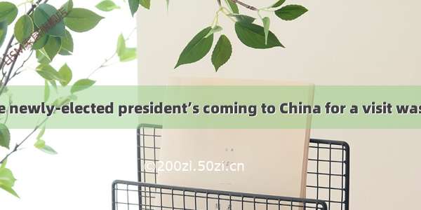 The news of the newly-elected president’s coming to China for a visit was   on the radio j