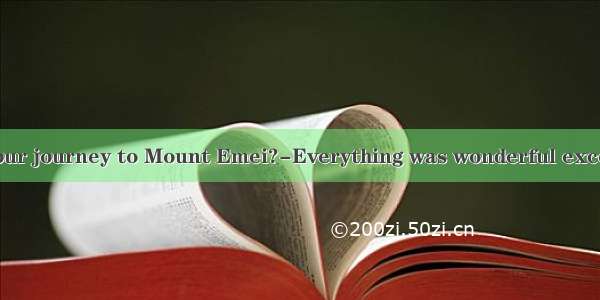 -How about your journey to Mount Emei?-Everything was wonderful except that our ca