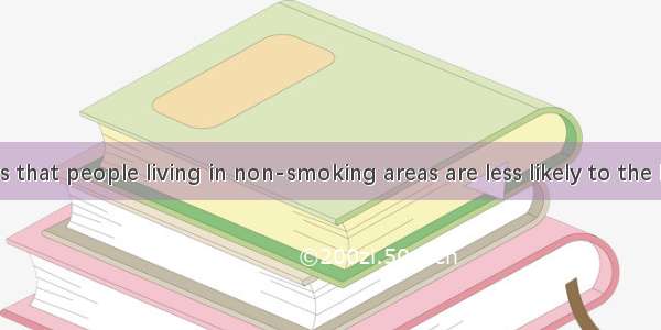 A study shows that people living in non-smoking areas are less likely to the habit of smok