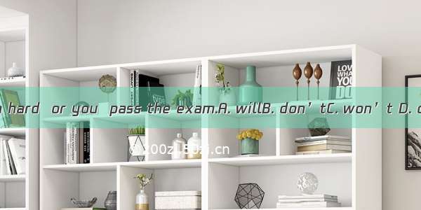 Learn hard  or you  pass the exam.A. willB. don’tC. won’t D. can