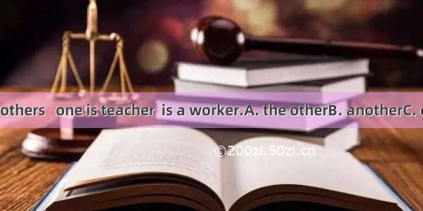 He has two brothers   one is teacher  is a worker.A. the otherB. anotherC. otherD. others