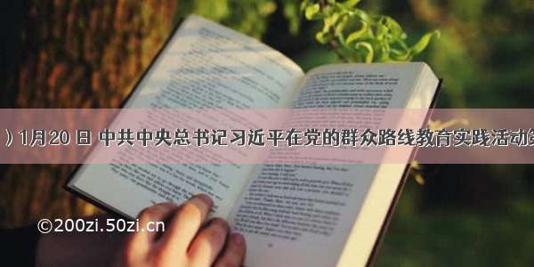 （19分）1月20 日 中共中央总书记习近平在党的群众路线教育实践活动第一批总