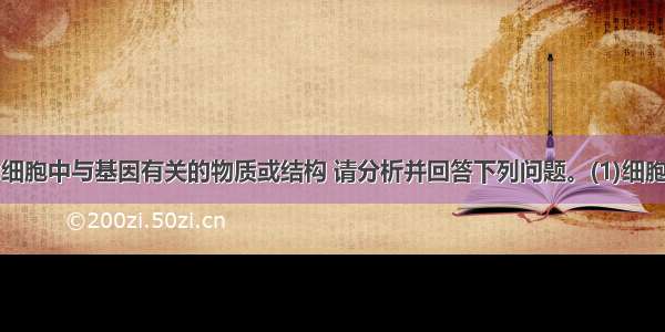 如图所示为细胞中与基因有关的物质或结构 请分析并回答下列问题。(1)细胞内的遗传物