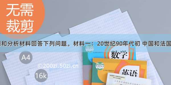 (36分) 读图和分析材料回答下列问题。材料一：20世纪90年代初 中国和法国有关专家经