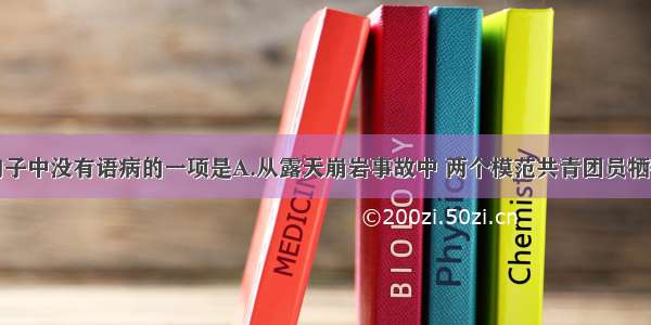 单选题下列句子中没有语病的一项是A.从露天崩岩事故中 两个模范共青团员牺牲了。B.团结