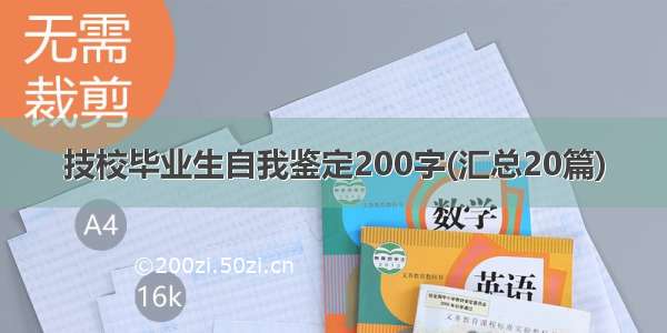 技校毕业生自我鉴定200字(汇总20篇)