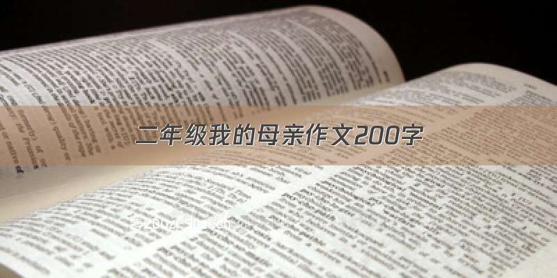 二年级我的母亲作文200字