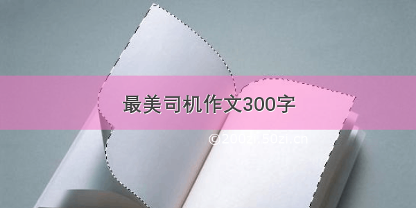 最美司机作文300字