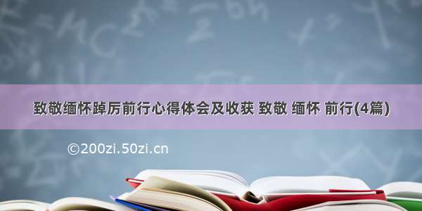 致敬缅怀踔厉前行心得体会及收获 致敬 缅怀 前行(4篇)