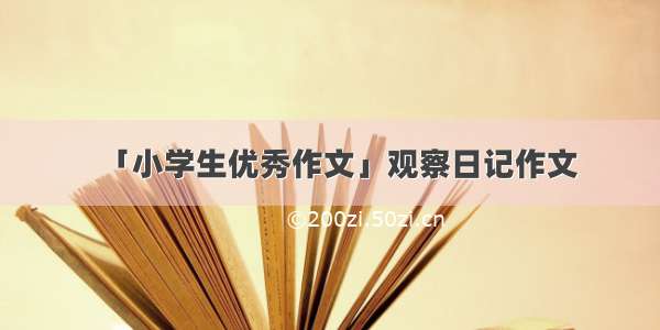 「小学生优秀作文」观察日记作文