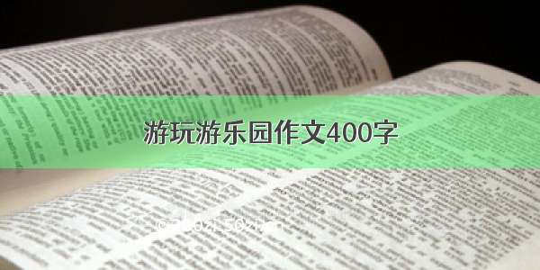 游玩游乐园作文400字