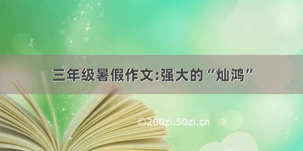 三年级暑假作文:强大的“灿鸿”