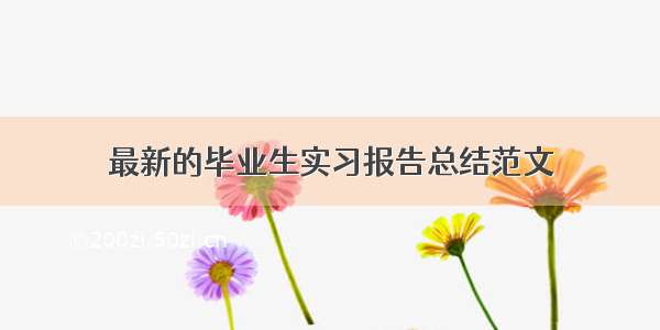 最新的毕业生实习报告总结范文