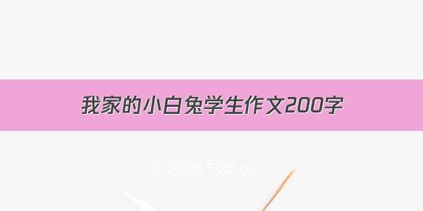 我家的小白兔学生作文200字