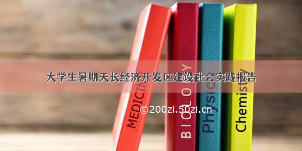 大学生暑期天长经济开发区建设社会实践报告