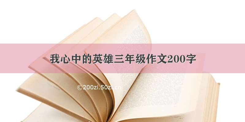 我心中的英雄三年级作文200字