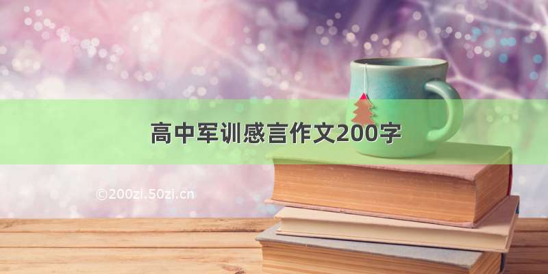 高中军训感言作文200字